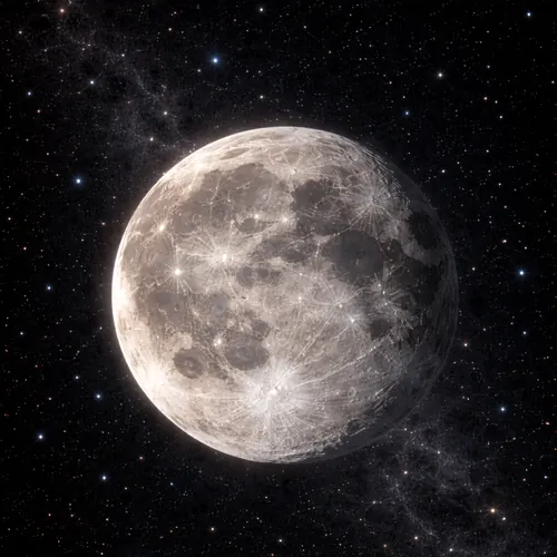 The full Moon in a field of stars